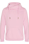 CROSS NECK HOODIE BABY PINK