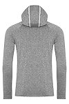 MENS COOL COWL NECK TOP GREY MELANGE back