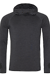 MENS COOL COWL NECK TOP BLACK MELANGE