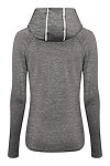 LADIES COOL COWL NECK TOP GREY MELANGE back