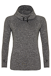 LADIES COOL COWL NECK TOP GREY MELANGE