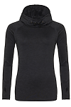 LADIES COOL COWL NECK TOP BLACK MELANGE