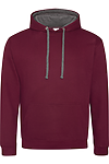 VARSITY CONTRAST HOODIE BURGUNDY/CHARCOAL