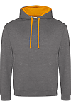 VARSITY CONTRAST HOODIE CHARCOAL/ORANGE CRUSH