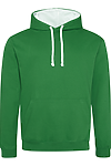 VARSITY CONTRAST HOODIE KELLY GREEN/ARCTIC WHITE