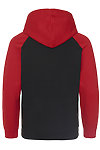 BASEBALL HOODIE JET BLACK/FIRE RED back