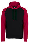 BASEBALL HOODIE JET BLACK/FIRE RED