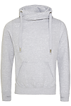 CROSS NECK HOODIE HEATHER GREY