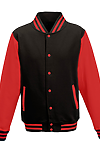 LETTERMAN JACKET JET BLACK/FIRE RED