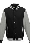 LETTERMAN JACKET JET BLACK/HEATHER GREY