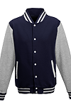 LETTERMAN JACKET OXFORD NAVY/HEATHER GREY