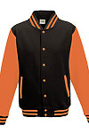 LETTERMAN JACKET JET BLACK / ORANGE CRUSH