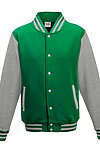 LETTERMAN JACKET KELLY GREEN / HEATHER GREY