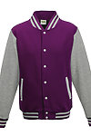 LETTERMAN JACKET PURPLE / HEATHER GREY