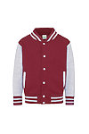 YOUTHS LETTERMAN JACKET FIRE RED/HEATHER GREY