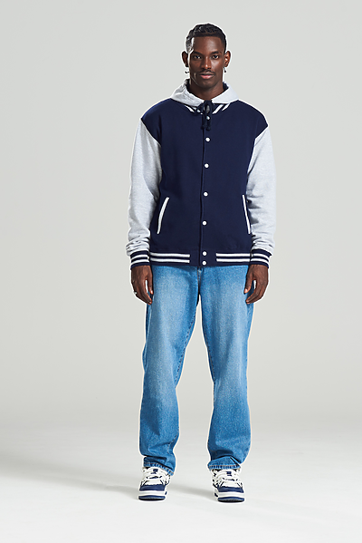 極美品　ADEAM　Varsity Jacket　42595　ネイビー　S Overlay Logo Satin Varsity Jacket – Aimé Leon Dore