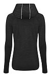 LADIES COOL COWL NECK TOP BLACK MELANGE back