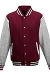 LETTERMAN JACKET BURGUNDY/HEATHER GREY