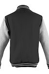 LETTERMAN JACKET JET BLACK/ HEATHER GREY back
