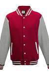 LETTERMAN JACKET FIRE RED/ HEATHER GREY