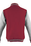 LETTERMAN JACKET FIRE RED/ HEATHER GREY back