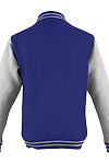 LETTERMAN JACKET ROYAL BLUE/ HEATHER GREY back