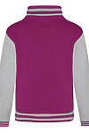 YOUTHS LETTERMAN JACKET HOT PINK/ HEATHER GREY back