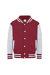 YOUTHS LETTERMAN JACKET FIRE RED/ HEATHER GREY