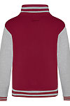 YOUTHS LETTERMAN JACKET FIRE RED/ HEATHER GREY back