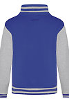 YOUTHS LETTERMAN JACKET ROYAL BLUE/ HEATHER GREY back