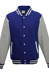 YOUTHS LETTERMAN JACKET ROYAL BLUE/ HEATHER GREY